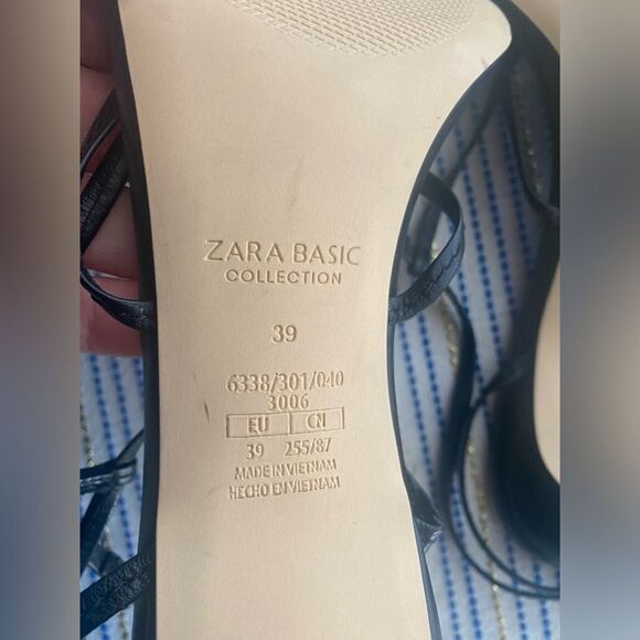 Zara black high shoes with thin straps size 39 - Picture 7 of 11